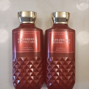 Bath & Body Works Strawberry Pound Cake Shower Gel - 10 fl oz Each,  Set of 2